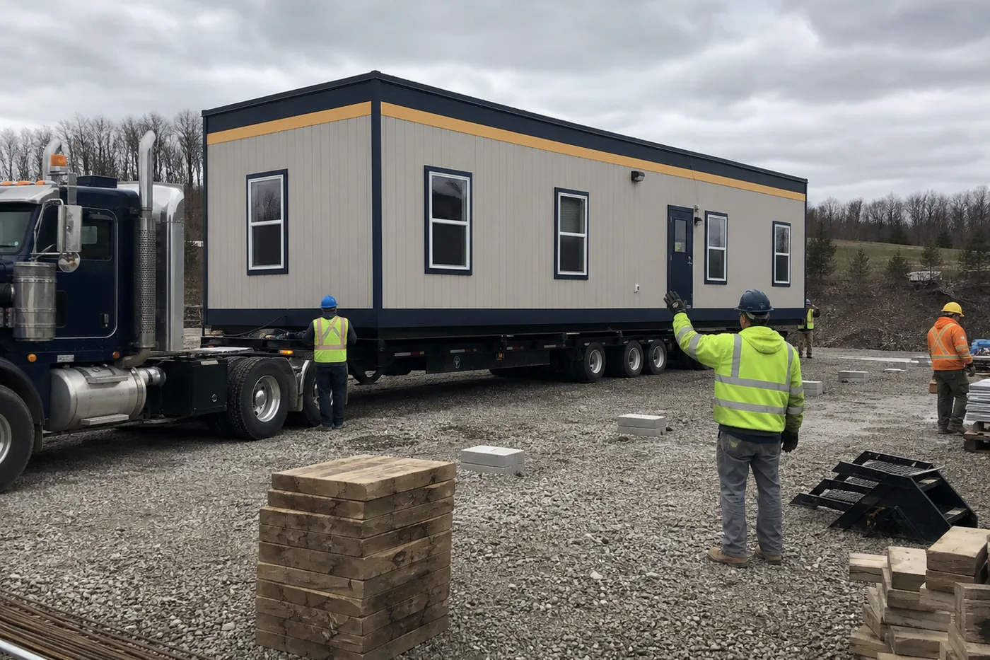 Mobile office delivery and setup planning