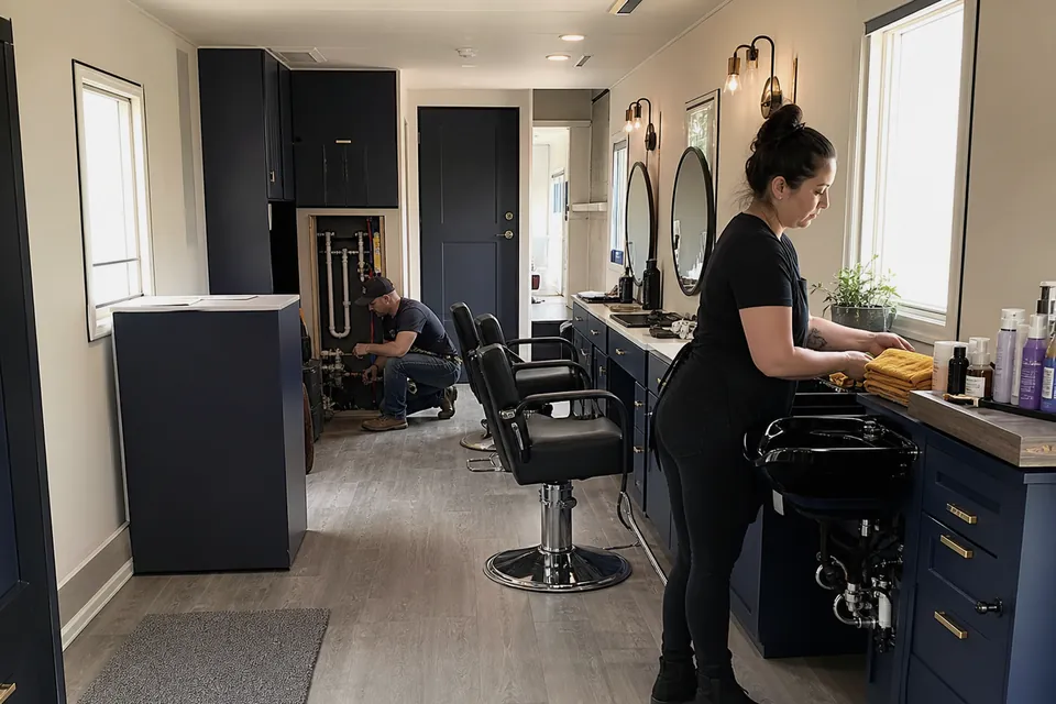 Mobile office restrooms