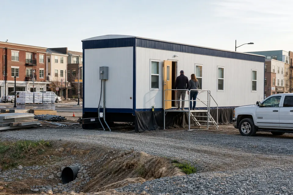Mobile office site preparation